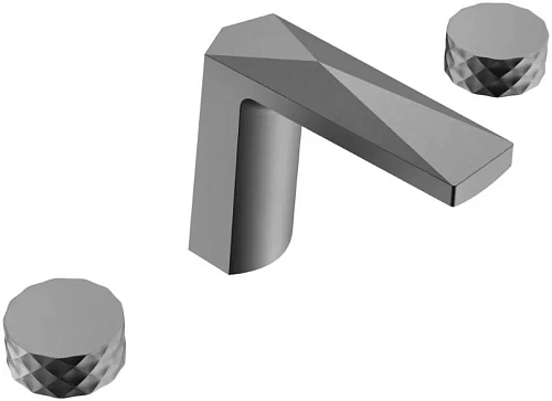 Смеситель на борт ванны Boheme Venturo 150-GM-DIAMOND на 3 отверстия Gun Metall, ручка DIAMOND Смеситель на борт ванны Boheme Venturo 150-GM-DIAMOND на 3 отверстия Gun Metall, ручка DIAMOND