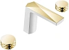 Смеситель на борт ванны Boheme Venturo 150-WG-DIAMOND на 3 отверстия белый-золото, ручка DIAMOND