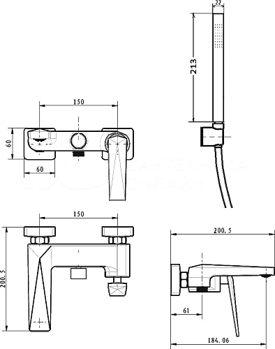 Смеситель на борт ванны Boheme VENTURO 370-SGM Shine Gun Metall Смеситель на борт ванны Boheme VENTURO 370-SGM Shine Gun Metall