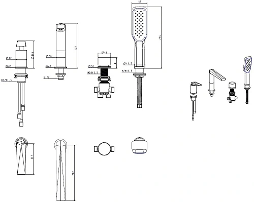 Смеситель на борт ванны Boheme VENTURO белый + хром 370-W Смеситель на борт ванны Boheme VENTURO белый + хром 370-W