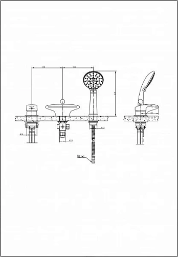 Смеситель на борт ванны Bravat Niagara F5140197BM-RUS на 3 отверстия Смеситель на борт ванны Bravat Niagara F5140197BM-RUS на 3 отверстия