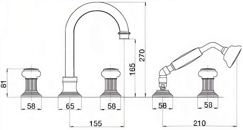 Смеситель на борт ванны CEZARES APHRODITE-BVD-01-Sw Смеситель на борт ванны CEZARES APHRODITE-BVD-01-Sw