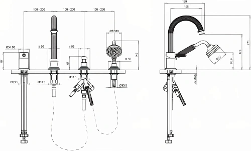 Смеситель на борт ванны CEZARES APHRODITE-BVDM-02-Bi Смеситель на борт ванны CEZARES APHRODITE-BVDM-02-Bi