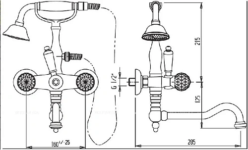 Смеситель на борт ванны CEZARES GOLF-PBV2-01-Bi Смеситель на борт ванны CEZARES GOLF-PBV2-01-Bi