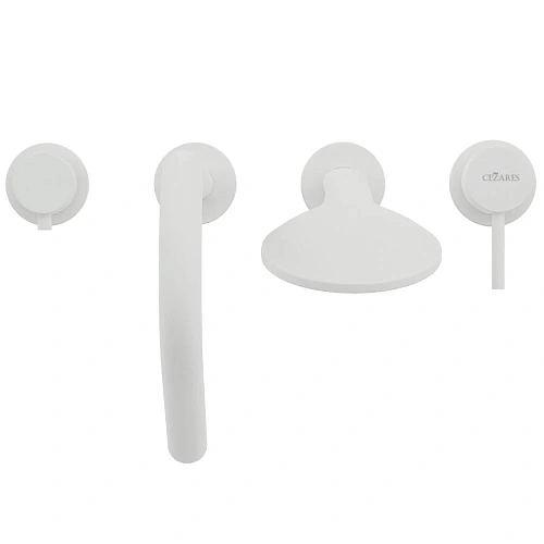 Смеситель на борт ванны CEZARES LEAF-BVDM4-L-BIO врезной, на 4 отверстия, белый матовый Смеситель на борт ванны CEZARES LEAF-BVDM4-L-BIO врезной, на 4 отверстия, белый матовый