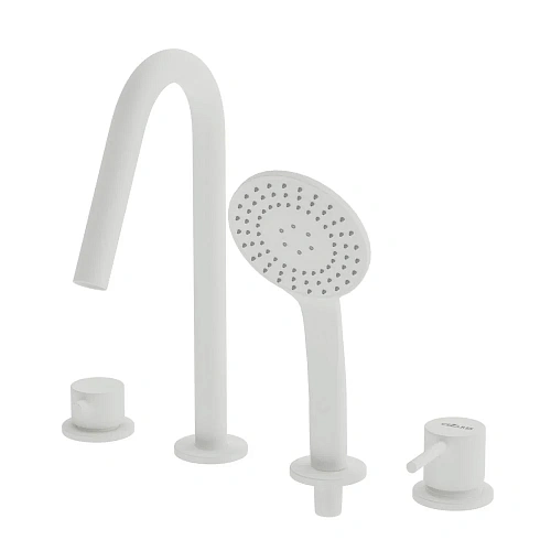 Смеситель на борт ванны CEZARES LEAF-BVDM4-L-BIO врезной, на 4 отверстия, белый матовый Смеситель на борт ванны CEZARES LEAF-BVDM4-L-BIO врезной, на 4 отверстия, белый матовый