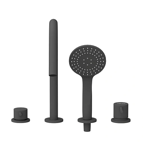 Смеситель на борт ванны CEZARES LEAF-BVDM4-L-NOP врезной, на 4 отверстия, черный матовый Смеситель на борт ванны CEZARES LEAF-BVDM4-L-NOP врезной, на 4 отверстия, черный матовый