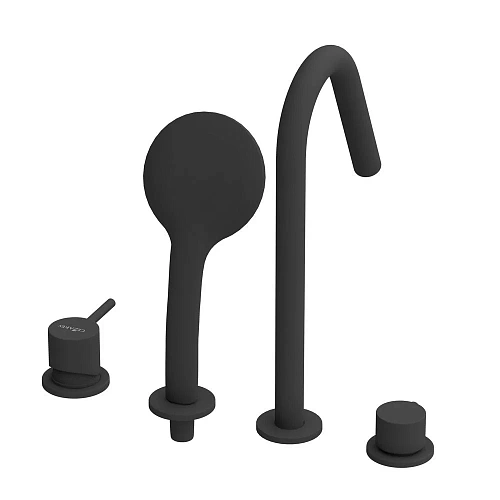 Смеситель на борт ванны CEZARES LEAF-BVDM4-L-NOP врезной, на 4 отверстия, черный матовый Смеситель на борт ванны CEZARES LEAF-BVDM4-L-NOP врезной, на 4 отверстия, черный матовый