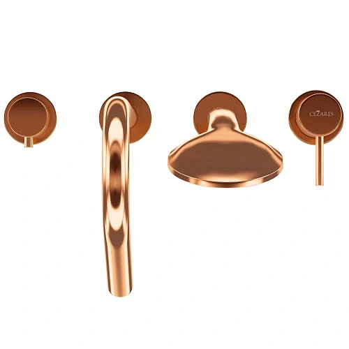 Смеситель на борт ванны CEZARES LEAF-BVDM4-L-SS врезной, на 4 отверстия, Sunset Смеситель на борт ванны CEZARES LEAF-BVDM4-L-SS врезной, на 4 отверстия, Sunset