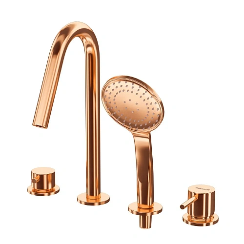 Смеситель на борт ванны CEZARES LEAF-BVDM4-L-SS врезной, на 4 отверстия, Sunset Смеситель на борт ванны CEZARES LEAF-BVDM4-L-SS врезной, на 4 отверстия, Sunset