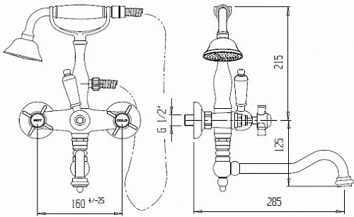 Смеситель на борт ванны CEZARES LORD-PBV2-03/24-Bi Смеситель на борт ванны CEZARES LORD-PBV2-03/24-Bi