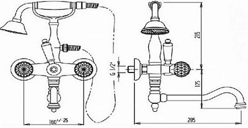Смеситель на борт ванны CEZARES NOSTALGIA-PBV-01-Bi Смеситель на борт ванны CEZARES NOSTALGIA-PBV-01-Bi