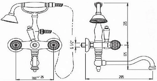 Смеситель на борт ванны CEZARES NOSTALGIA-PBV-03/24-Bi Смеситель на борт ванны CEZARES NOSTALGIA-PBV-03/24-Bi