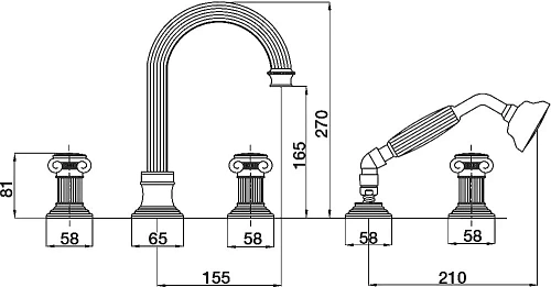 Смеситель на борт ванны Cezares Olimp (BVD-01-O) хром OLIMP-BVD-01-O Смеситель на борт ванны Cezares Olimp (BVD-01-O) хром OLIMP-BVD-01-O