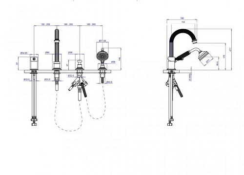 Смеситель на борт ванны CEZARES OLIMP-BVDM-02-L Смеситель на борт ванны CEZARES OLIMP-BVDM-02-L