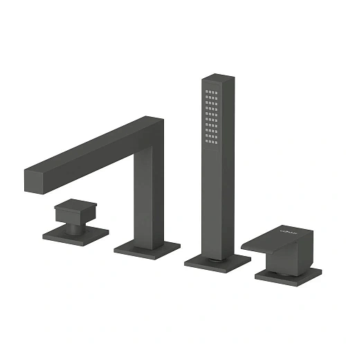 Смеситель на борт ванны CEZARES PORTA-BVDM4-NOP с выдвижным душем и переключателем, черный матовый Смеситель на борт ванны CEZARES PORTA-BVDM4-NOP с выдвижным душем и переключателем, черный матовый