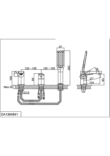 Смеситель на борт ванны D&K Marx Rhein DA1394941 Смеситель на борт ванны D&K Marx Rhein DA1394941