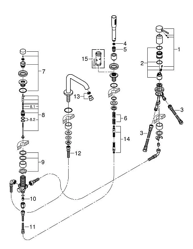 Смеситель на борт ванны GROHE Essence+ (19578001) на 4 отверстия, хром Смеситель на борт ванны GROHE Essence+ (19578001) на 4 отверстия, хром