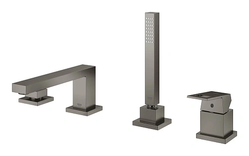 Смеситель на борт ванны GROHE Eurocube на 4 отверстия, темный графит матовый (19897AL1) Смеситель на борт ванны GROHE Eurocube на 4 отверстия, темный графит матовый (19897AL1)