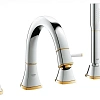 Смеситель на борт ванны GROHE Grandera с душевым гарнитуром, хром/золото (19919IG0) Смеситель на борт ванны GROHE Grandera с душевым гарнитуром, хром/золото (19919IG0)