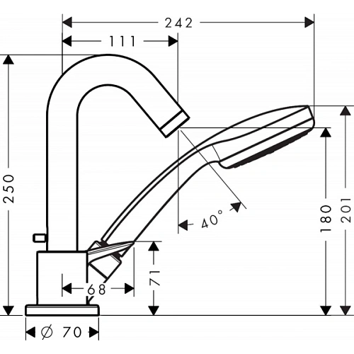 Смеситель на борт ванны hansgrohe Logis 71310000 Смеситель на борт ванны hansgrohe Logis 71310000