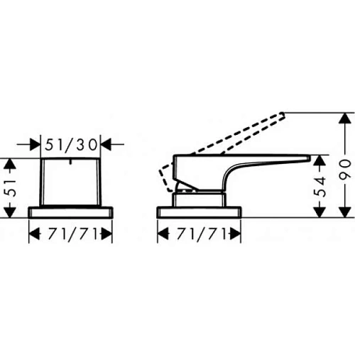 Смеситель на борт ванны Hansgrohe Metropol 32548000 Смеситель на борт ванны Hansgrohe Metropol 32548000