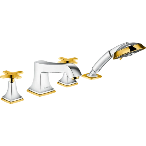 Смеситель на борт ванны Hansgrohe Metropol Classic 31449090, хром/под золото Смеситель на борт ванны Hansgrohe Metropol Classic 31449090, хром/под золото