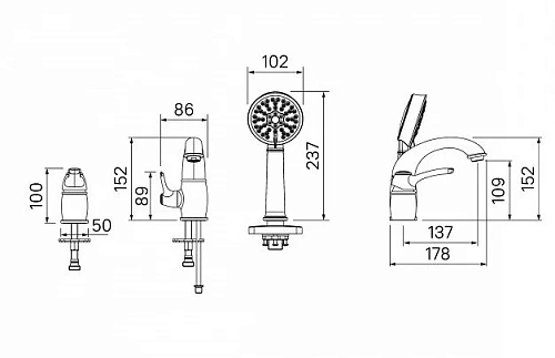 Смеситель на борт ванны IDDIS Oldie (OLDSB30i07) на 3 отверстия, хром Смеситель на борт ванны IDDIS Oldie (OLDSB30i07) на 3 отверстия, хром