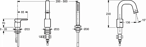 Смеситель на борт ванны Jacob Delafon Singulier E10873-CP Смеситель на борт ванны Jacob Delafon Singulier E10873-CP