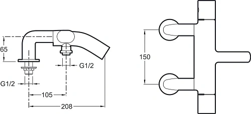 Смеситель на борт ванны Jacob Delafon Talan E10090RU-CP термостатический Смеситель на борт ванны Jacob Delafon Talan E10090RU-CP термостатический