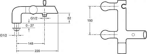 Смеситель на борт ванны Jacob Delafon Toobi E8964-BN Смеситель на борт ванны Jacob Delafon Toobi E8964-BN