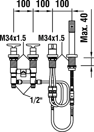 Смеситель на борт ванны Laufen Сurveprime 3.2270.4.904.284.1 Смеситель на борт ванны Laufen Сurveprime 3.2270.4.904.284.1