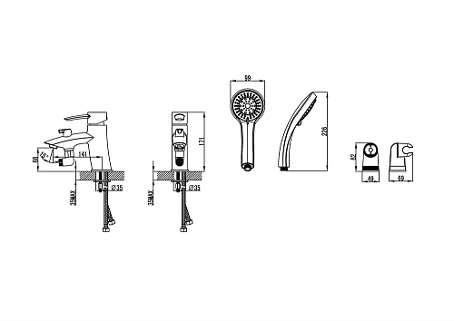 Смеситель на борт ванны Lemark Atlantiss (LM3215C) Смеситель на борт ванны Lemark Atlantiss (LM3215C)