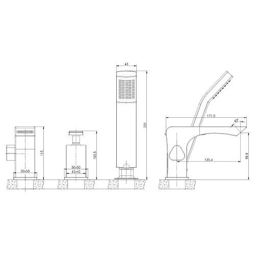 Смеситель на борт ванны Lemark Contest LM5845CW, хром/белый Смеситель на борт ванны Lemark Contest LM5845CW, хром/белый