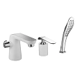Смеситель на борт ванны Lemark Melange LM4947CW, хром/белый Смеситель на борт ванны Lemark Melange LM4947CW, хром/белый