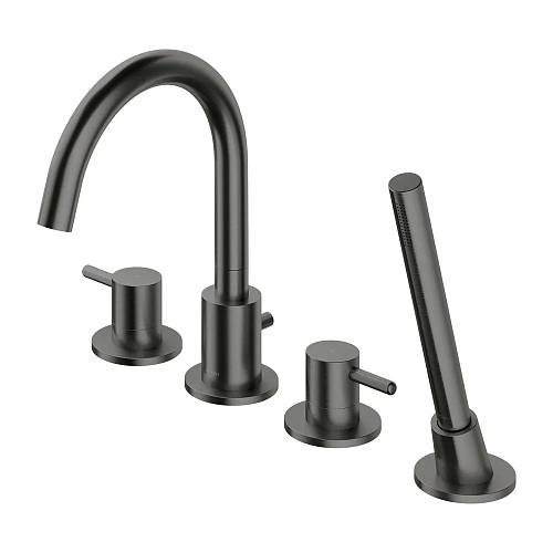 Смеситель на борт ванны OMNIRES Y Y1232GR (графит) 4 отверстия Смеситель на борт ванны OMNIRES Y Y1232GR (графит) 4 отверстия