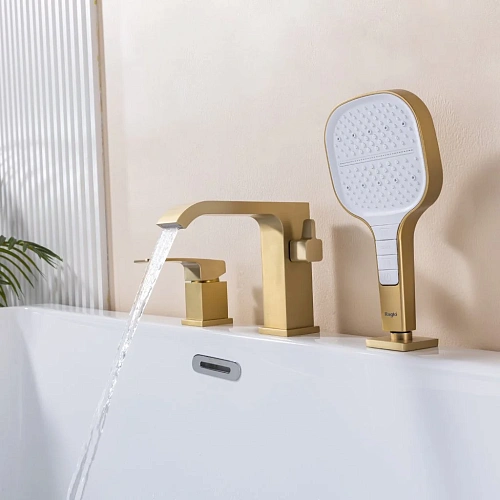 Смеситель на борт ванны Raglo R02.31.03, сатин золотой Смеситель на борт ванны Raglo R02.31.03, сатин золотой