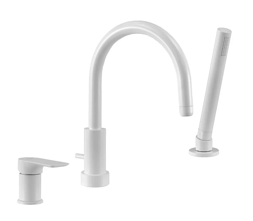 Смеситель на борт ванны Remer Infinity I07BO, белый матовый Смеситель на борт ванны Remer Infinity I07BO, белый матовый