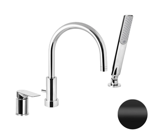 Смеситель на борт ванны Remer Infinity I07NO, черный матовый Смеситель на борт ванны Remer Infinity I07NO, черный матовый