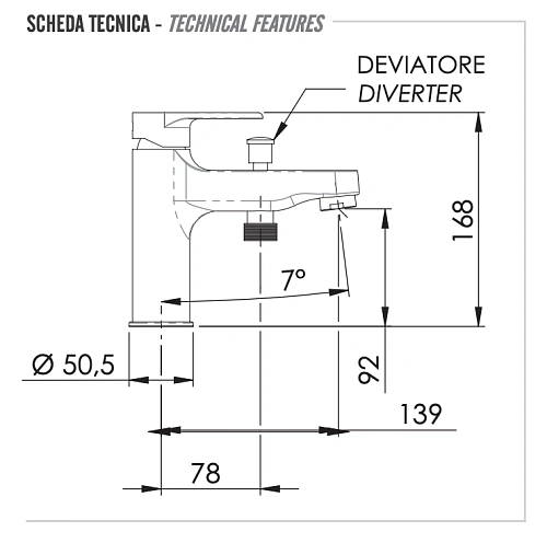 Смеситель на борт ванны Remer Winner W04 Смеситель на борт ванны Remer Winner W04