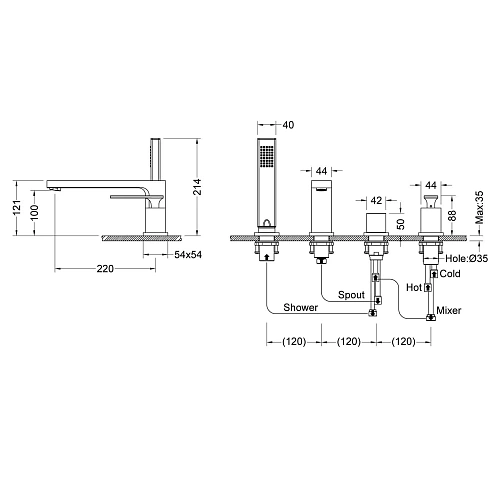 Смеситель на борт ванны Timo Torne 4330/17Y золото матовое Смеситель на борт ванны Timo Torne 4330/17Y золото матовое