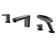 Смеситель на борт ванны WasserKRAFT Elbe 7455 на 4 отверстия черный Смеситель на борт ванны WasserKRAFT Elbe 7455 на 4 отверстия черный