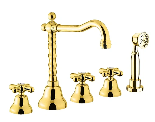 Смеситель на борт ванны Webert Armony AM730402010, золото Смеситель на борт ванны Webert Armony AM730402010, золото