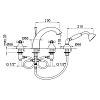 Смеситель на борт ванны Webert Ottocento OT730101015 с душем Смеситель на борт ванны Webert Ottocento OT730101015 с душем