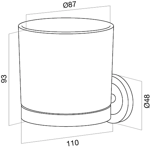 Стакан AM.PM A4034300 с настенным держателем, стеклянный Стакан AM.PM A4034300 с настенным держателем, стеклянный