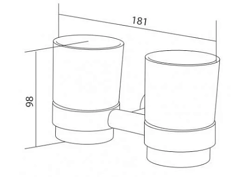Стакан AM.PM Sense A75343400 двойной, стеклянный, с настенным держателем, хром Стакан AM.PM Sense A75343400 двойной, стеклянный, с настенным держателем, хром