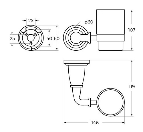 Стакан ART&MAX BIANCHI AM-E-2602-Br хром AM-E-2602-Cr Стакан ART&MAX BIANCHI AM-E-2602-Br хром AM-E-2602-Cr