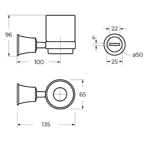 Стакан CEZARES CZR-F-8986-BORO1 брашированное золото Стакан CEZARES CZR-F-8986-BORO1 брашированное золото