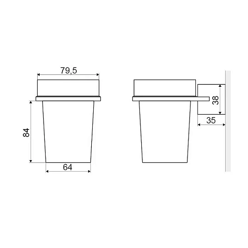 Стакан EXCELLENT Kobo хром DOEX.1704CR Стакан EXCELLENT Kobo хром DOEX.1704CR