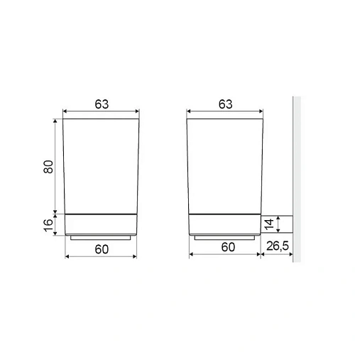 Стакан EXCELLENT Riko хром DOEX.1604CR Стакан EXCELLENT Riko хром DOEX.1604CR